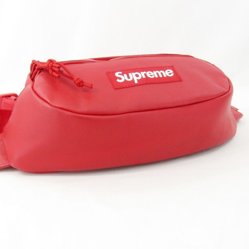 Supreme シュプリーム LEATHER WAIST BAG 23AW レッド レザー ウエスト