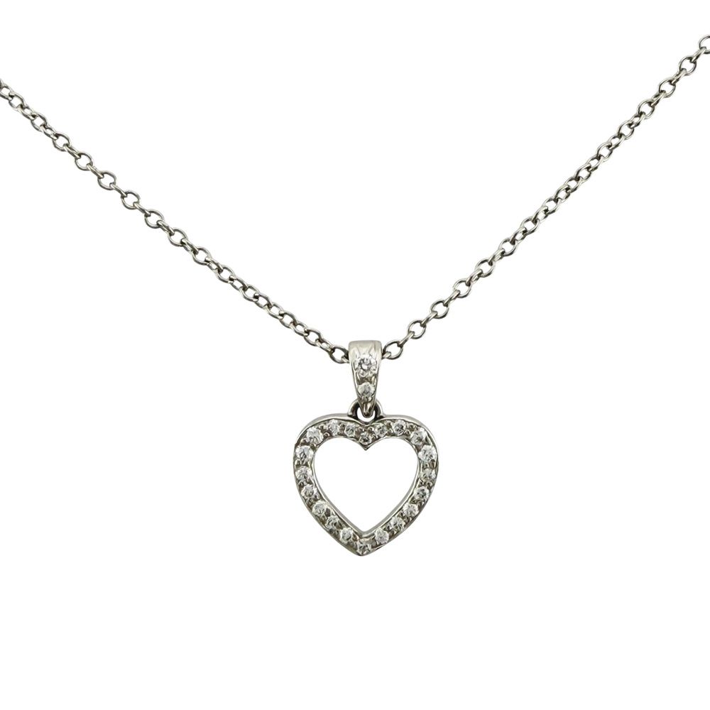 ティファニー メトロハート ネックレス Pt950プラチナ ダイヤモンド ユニセックス TIFFANY&Co. 中古 ティファニー