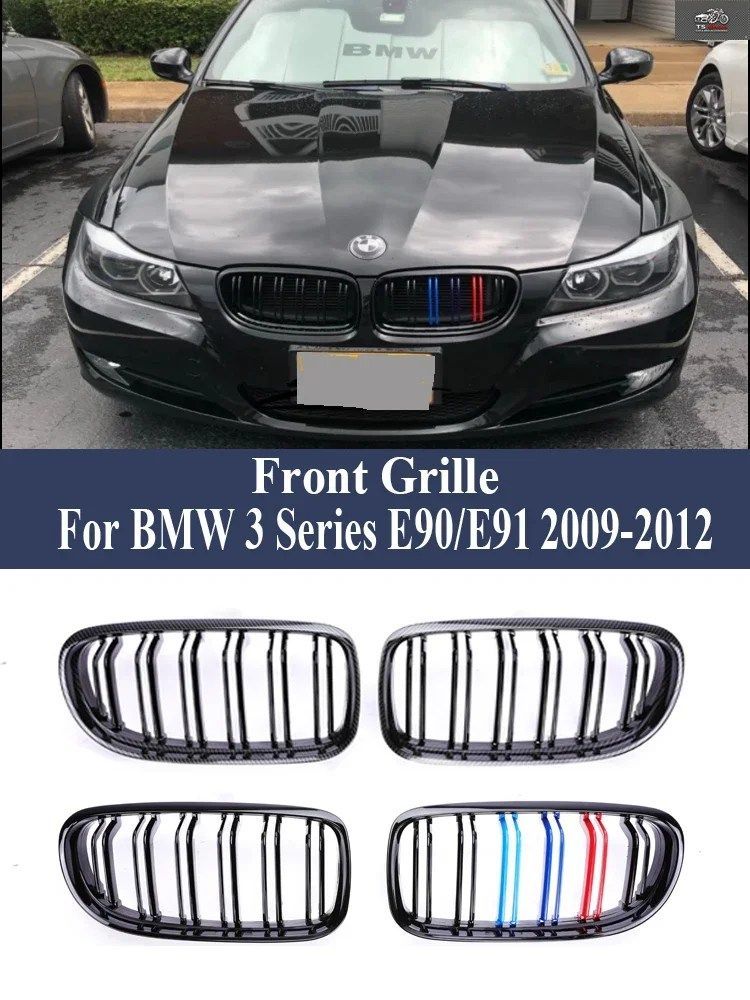 FRONT BOTTOM BUMPER KINDLY GRILLS FACELIFT GLOSS M COLOR RAIATOR GRILLE COVER BMW 3 SERIES E90 E91 2009-2012 LCI