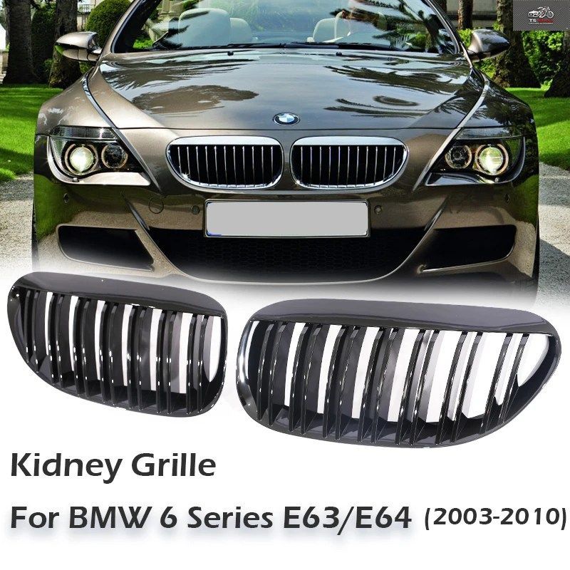FRONT KIDNEY GRILLE GLOSS MATTE M DOUBLE SLAT GRILL CAR COMPATIBLE WITH BMW 6 SERIES E63 E64 650I 650C 645C M6 2004 -2010 8,106円
