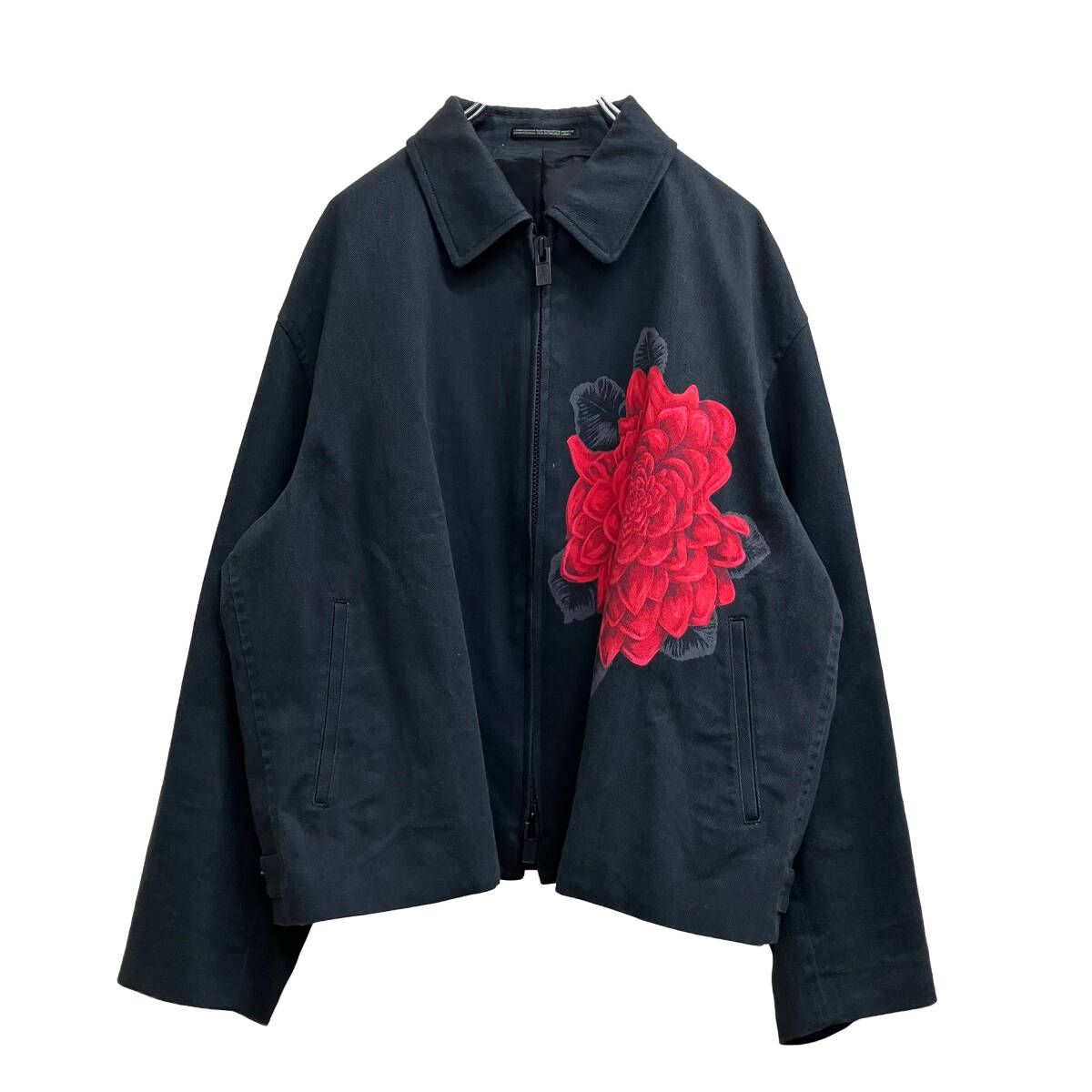 24AW Y's for men ブルゾン 花と少年期 復刻 花プリントジップブルゾン MR-Y60-010 サイズ2 ブラック ワイズフォーメン