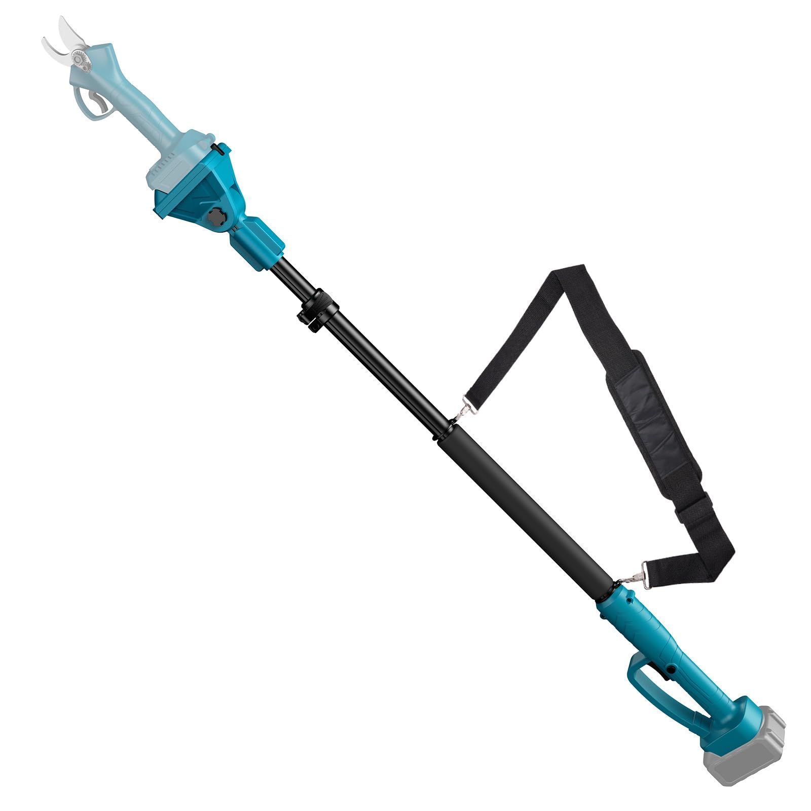 ★新品★Elikliv 充電式剪定ばさみ/チェーンソー 用延長ポール 1.5m 伸縮式 高枝切り 95-150cm 無段階調整 1.2kg超軽量 180°角度調整 肩掛けベルト付 脚立不要 園芸用品 YC15 (3ピン端子専用) dc88777a