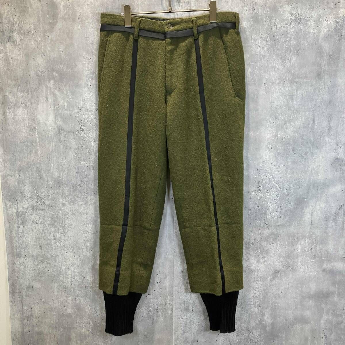 07aw archive／Yohji Yamamoto POUR HOMME Center-crease flannel knit pantsセンターラインフラノ裾ニットパンツヨウジヤマモトプールオム