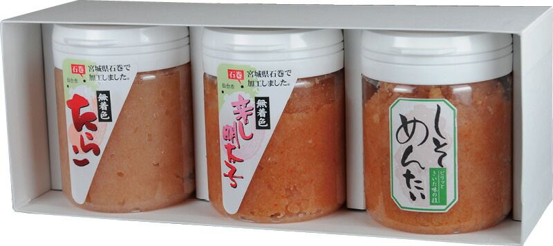 夏の贈り物お中元 つぶつぶたらこ3種セット 湊水産 無着色つぶつぶたらこ・無着色つぶつぶ明太子・無着色つぶつぶしそ明太子（各200g）×各1