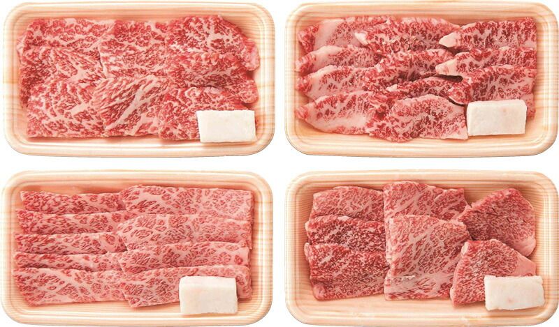 夏の贈り物お中元 松阪牛焼肉食べ比べ4種セット 松阪牛焼肉用（ロース肉・カルビ肉・もも肉・バラ肉）各120g（計480g）
