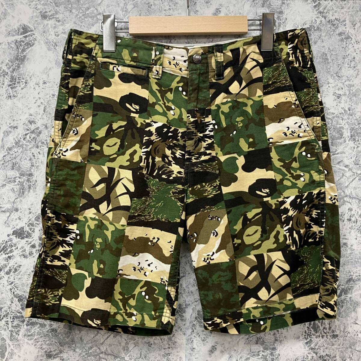 A BATHING APE/ア・ベイシング・エイプ パターン切替カモショーツ ハーフパンツ