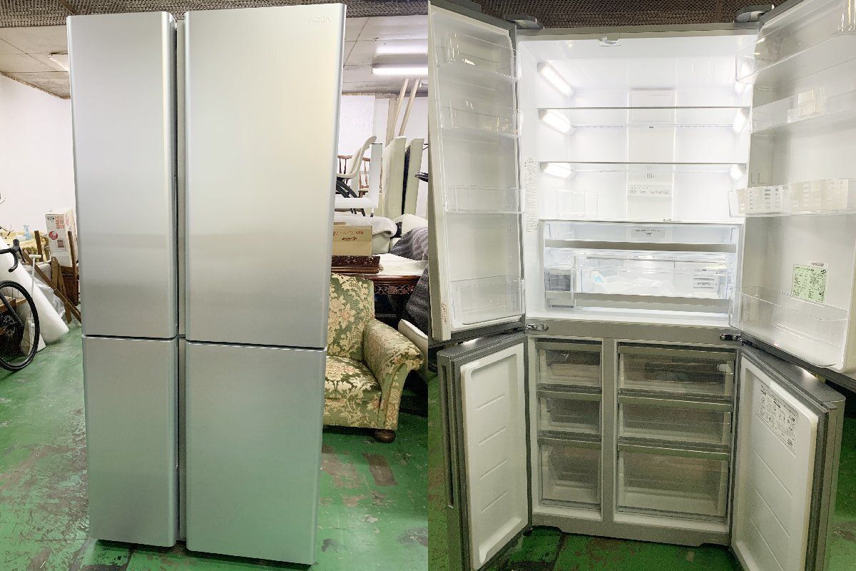 ◇アクア AQUA ノンフロン冷凍冷蔵庫 TZシリーズ 4ドア冷蔵庫 フレンチ