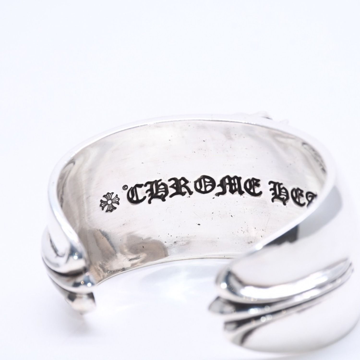 極美品 CHROME HEARTS クロムハーツ BANGLE WIDE CUFF CH PLUS CH