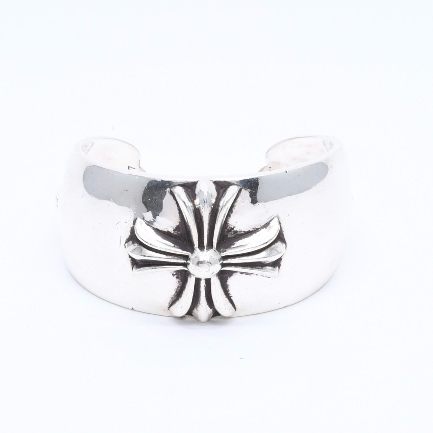 ★定価104000円（7年前）★クロムハーツ CUFF/PYRAM原本無し 極美品 CHROME HEARTS クロムハーツ BANGLE WIDE CUFF CH PLUS CH