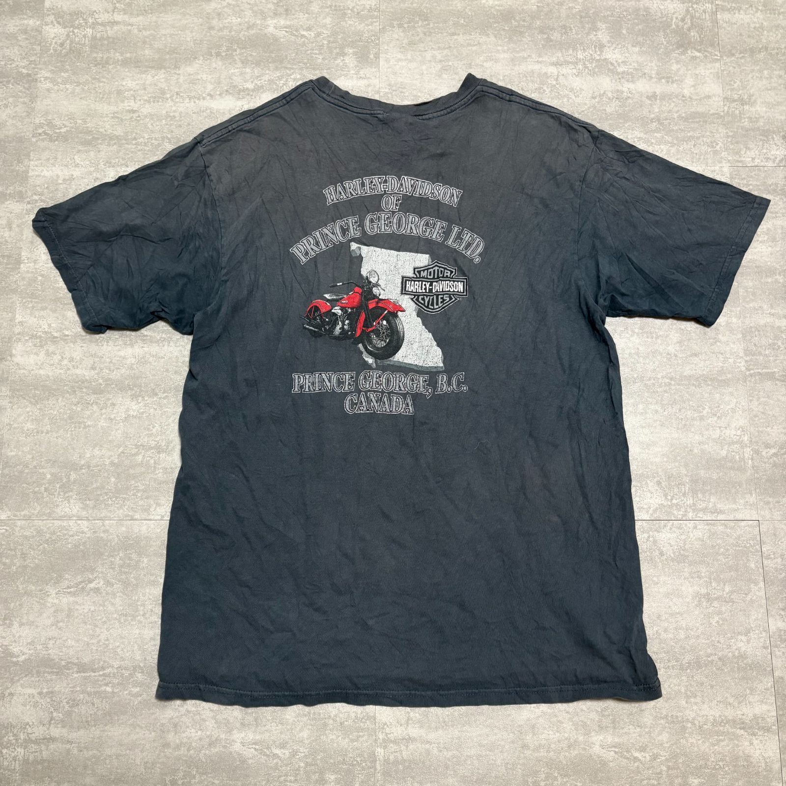 Harley Davidson 1948PANHEAD ヴィンテージプリント Tシャツ 墨黒