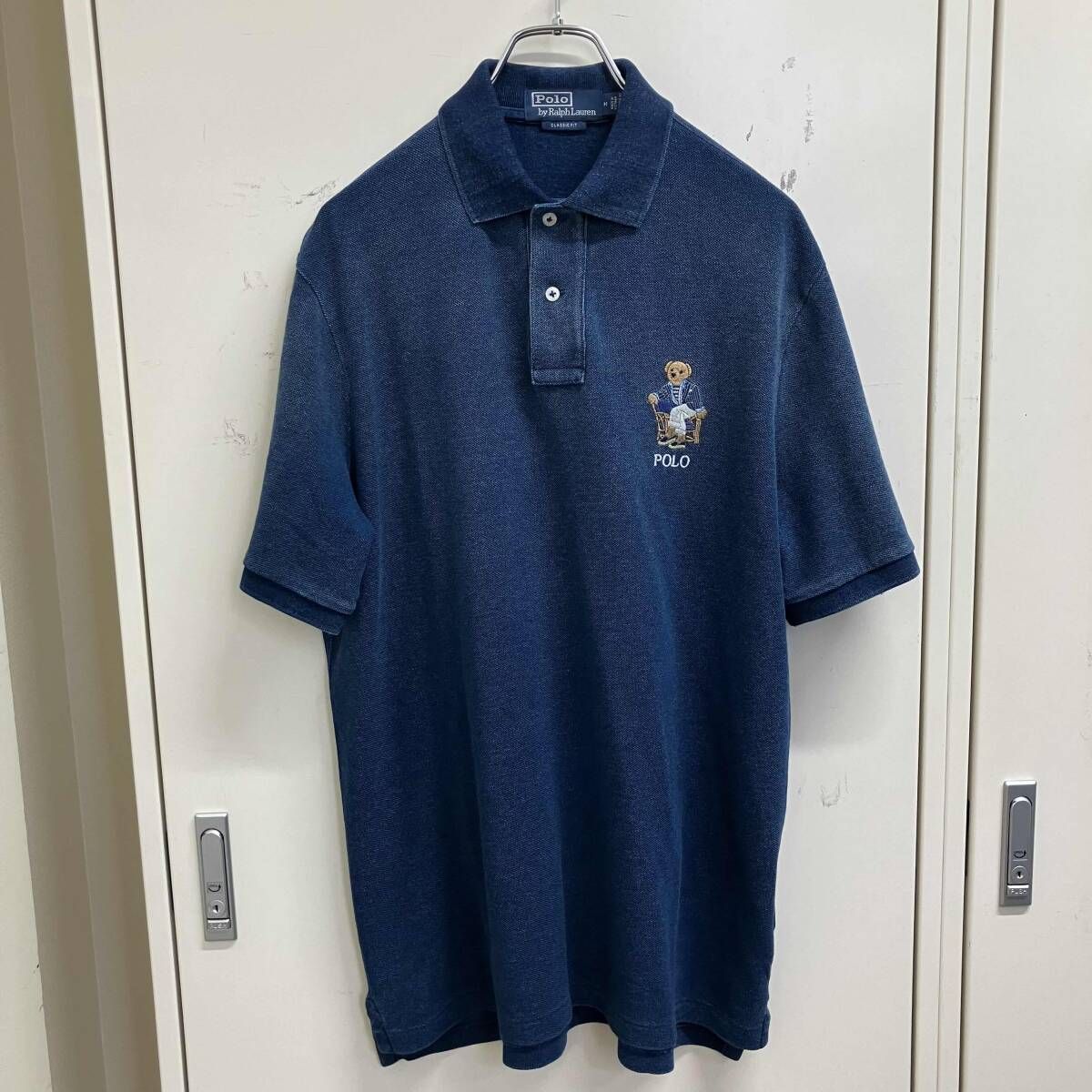 POLO RALPH LAUREN クラシックフィットpoloベアメッシュポロシャツ ブルー M ポロラルフローレン