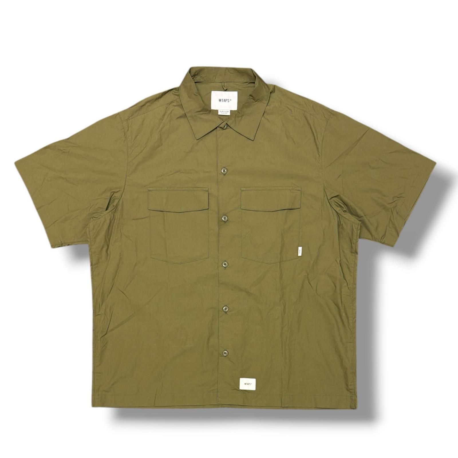 参考上代23100円 WTAPS 23SS Cbw / SS / Cotton 半袖シャツ ダブルタップス 231BRDT-SHM02 カーキ 4 （8494M）