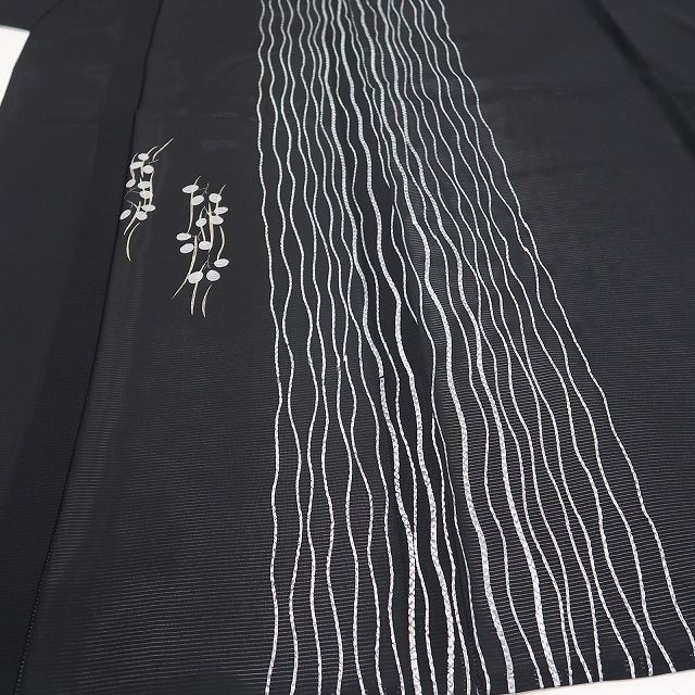 新品・夏付下げ】絽 夏着物 正絹 仕付け糸付 トールサイズ tomihisa“黒