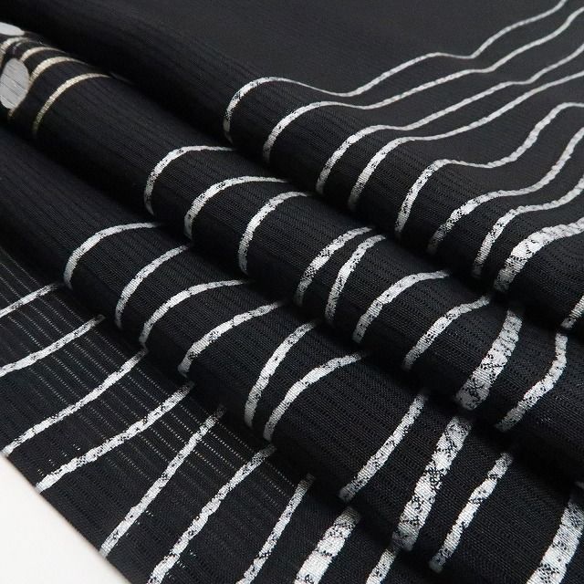 新品・夏付下げ】絽 夏着物 正絹 仕付け糸付 トールサイズ tomihisa“黒