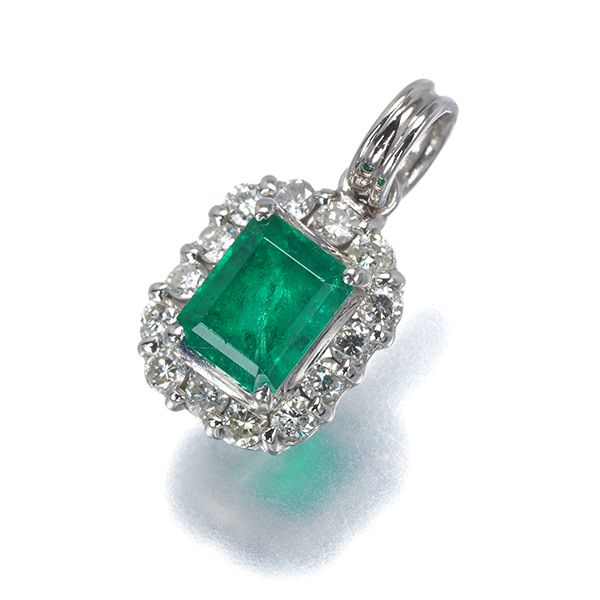 エメラルド 0.50ct ダイヤ ダイヤモンド 0.18ct ペンダントトップ Pt900 #196302