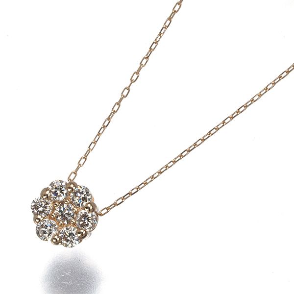 ダイヤ ダイヤモンド 0.20ct フラワー ネックレス K18YG #196636 25,418円