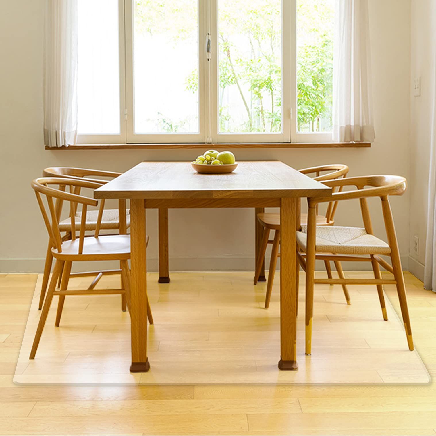 [拭くだけ] ダイニングマット 透明 撥水 拭ける [Latuna] 160 × 130 cm クリア [国際標準規格準拠] 床暖房対応 巻きグセが付きにくい ダイニング マット おしゃれ カーペット フロア ロング シンプル PVC 厚さ1 94d6814d