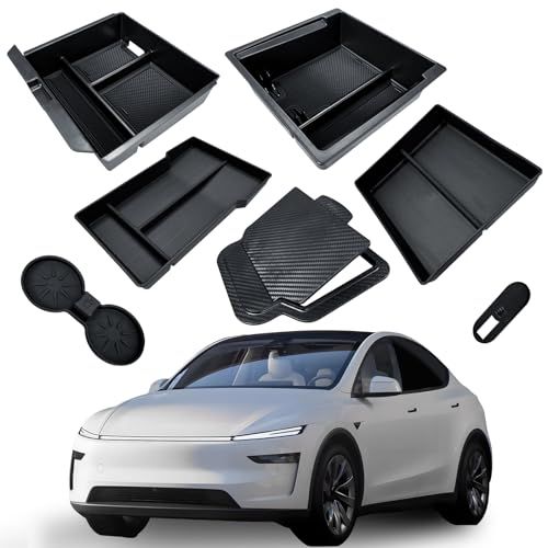 7ピース センターコンソール収納オーガナイザー 2024-2026年式 Tesla Model 3 ハイランド 専用 アームレスト内隠し引き出し カップホルダー Model 3 Highland アクセサリー 2024 2025 2026t 2b88954f