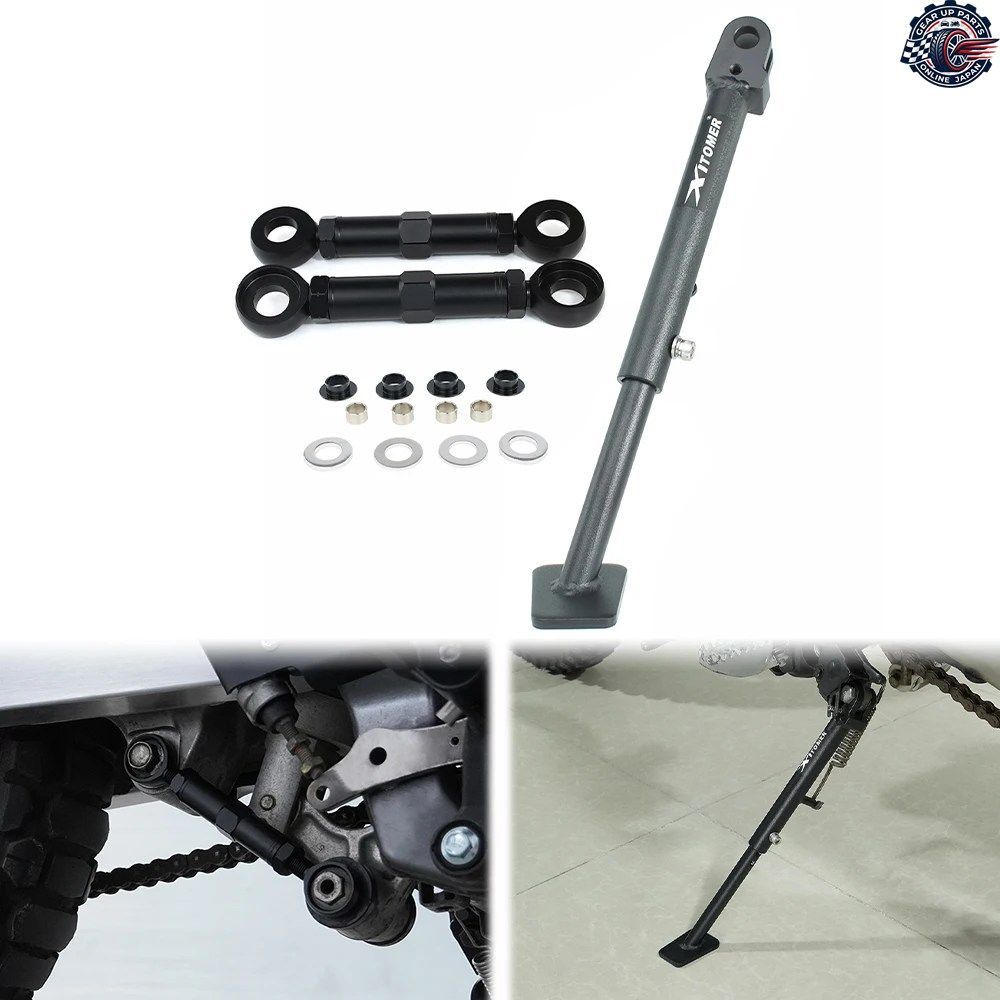 カワサキ KLX250 2018-2020、KLX250S 2009-2014、KLX300 2021-2023 モーターサイクル キックスタンド サイドスタンド ローワーリングリンク