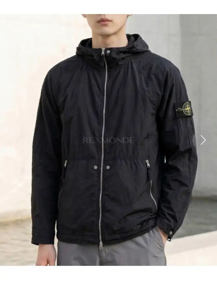 Stone Island ブラック フード付きパーカー ブラック STONE ISLAND