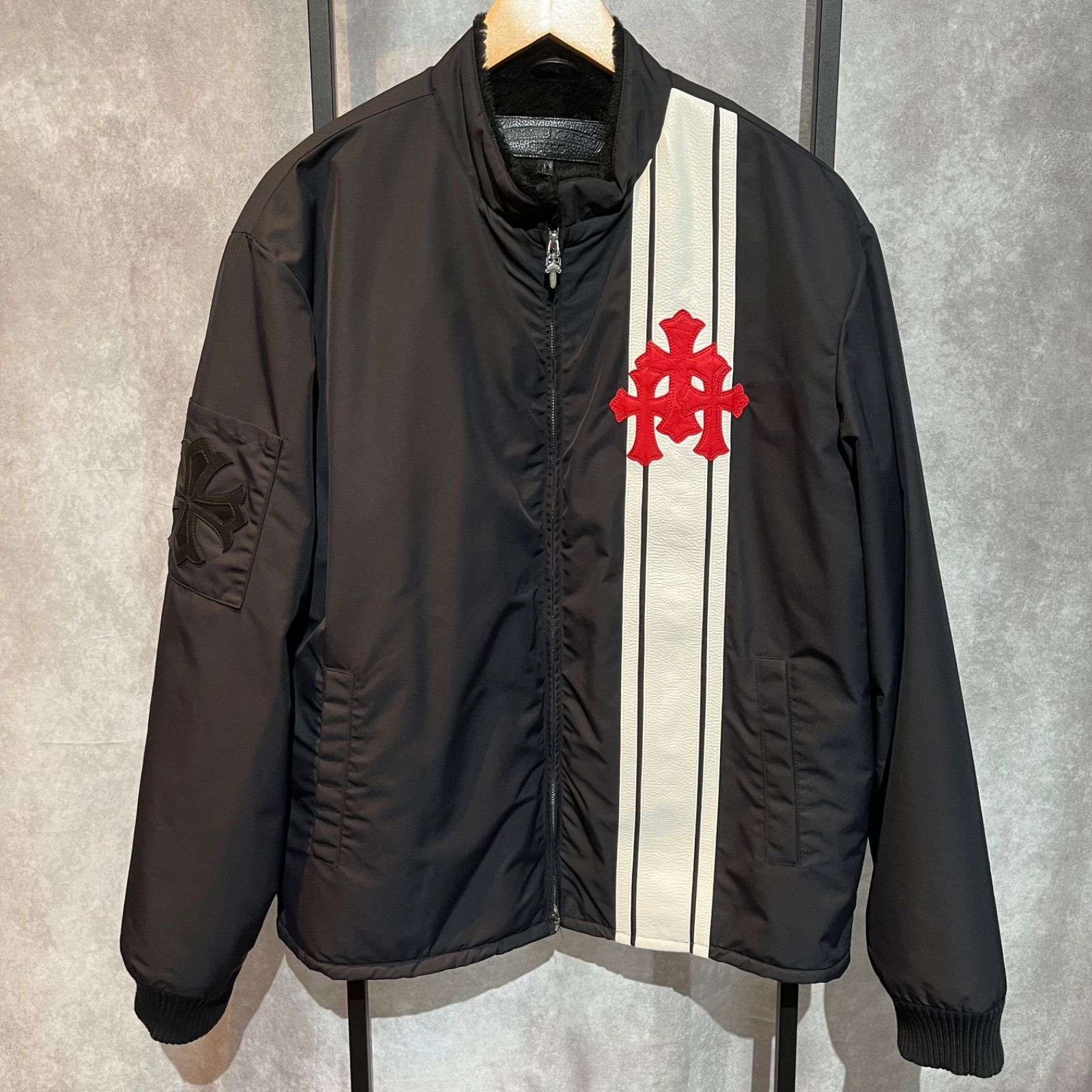 クロムハーツ　ジャケット　COBRA　ナイロン　ボア　ブラック×レッド　Mサイズ　S品