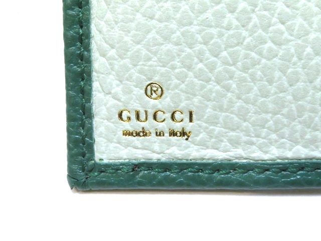 最終値下げ！Gucci GGロゴ ミントグリーン 二つ折り財布 GUCCI グッチ ダブルG 二つ折りウォレット グリーン レザー 772738 箱