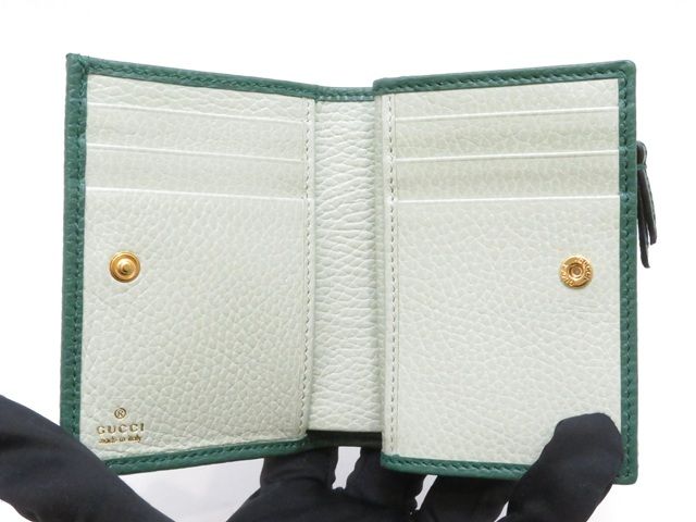 GUCCI グッチ ダブルG 二つ折りウォレット グリーン レザー 772738 箱