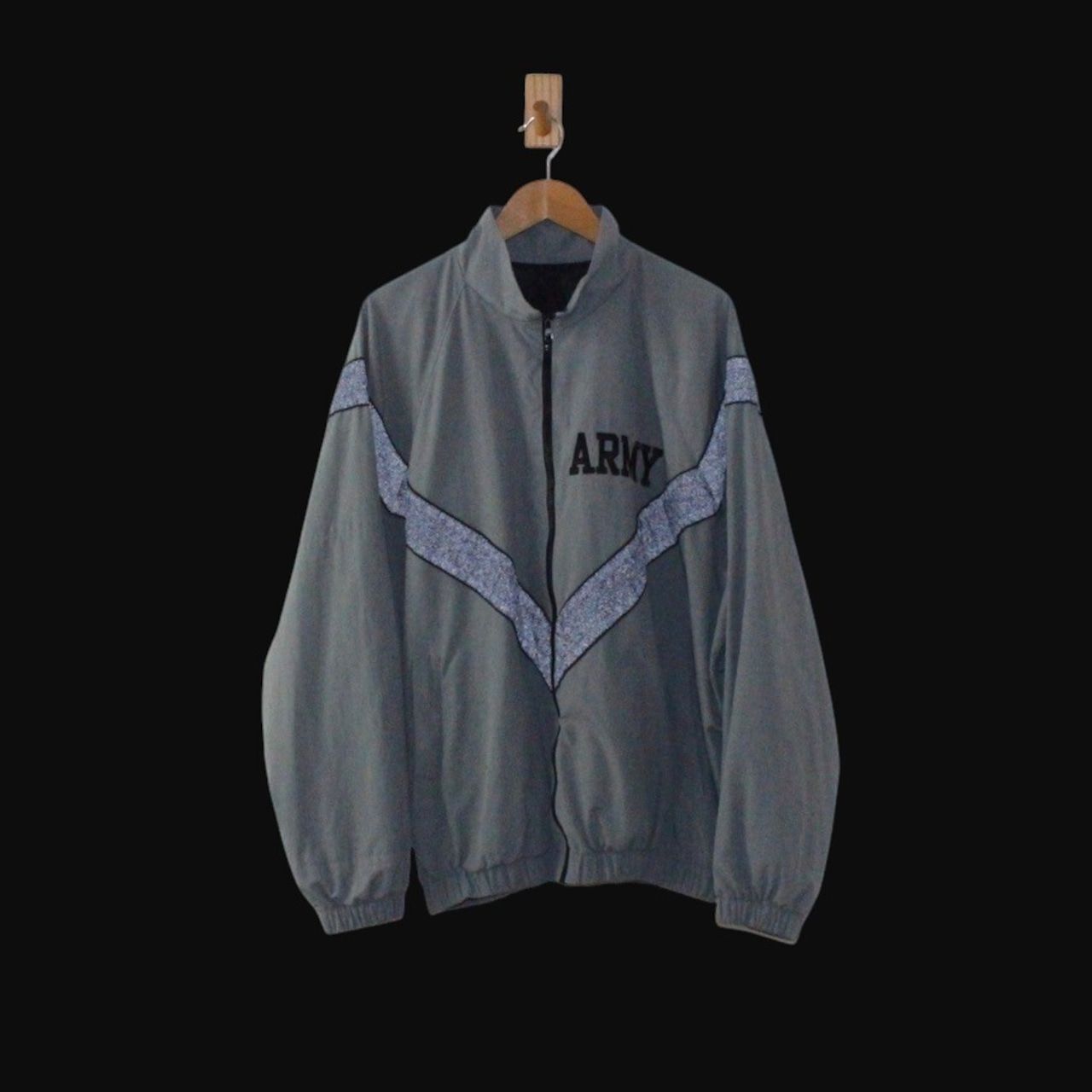U.S.ARMY 米軍 99年会計品 トレーニング用ジャケット PHISICAL FITNESS UNIFORM グレー LARGE-REGULAR （w-4620617）