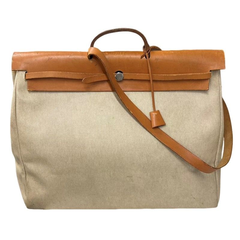 HERMES エルメス エールバッグ GM B刻印 ブラウン レザー 2WAYバッグ