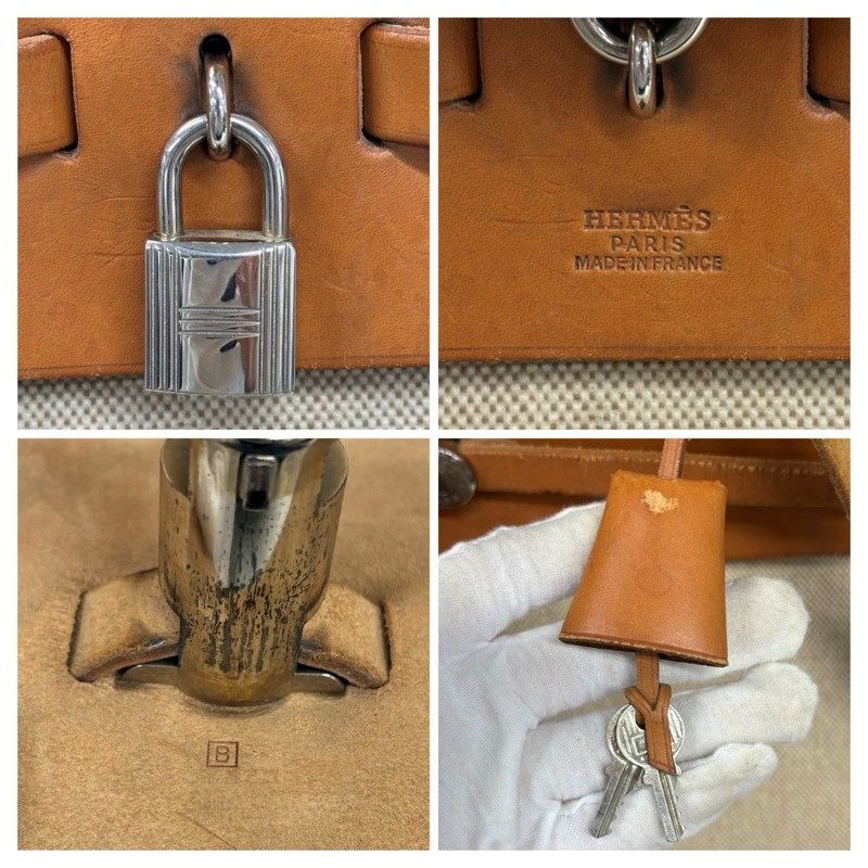 HERMES エルメス エールバッグ GM B刻印 ブラウン レザー 2WAYバッグ