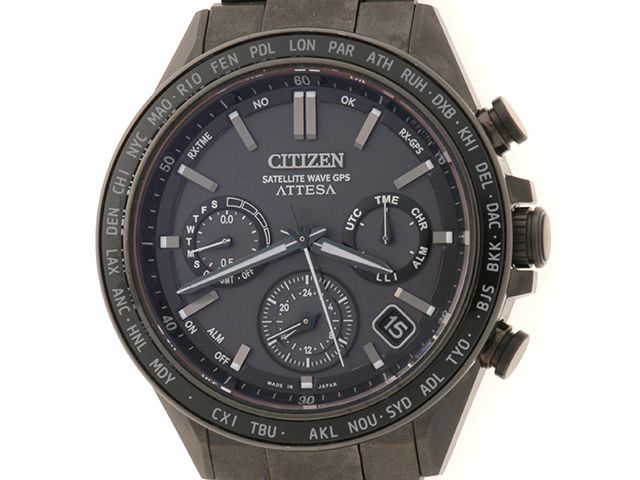 CITIZEN シチズン アテッサ アクトライン ハクトRコラボ F950-002XB03 腕時計 ウォッチ チタン エコドライブ グレーシェル文字盤 メンズ【中古】460