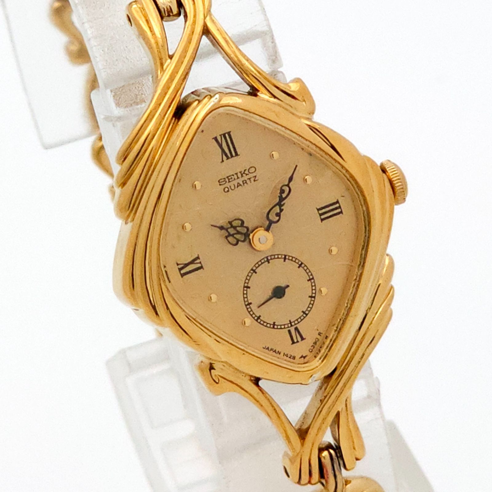 SEIKO セイコー 1428-5130 QZ 動作品 スモセコ ひし型
