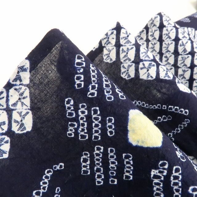 【浴衣】絞り　未使用・しつけ付き 新品・浴衣】有松鳴海絞り 夏着物 綿 仕付け糸付 tomihisa“涼やかに