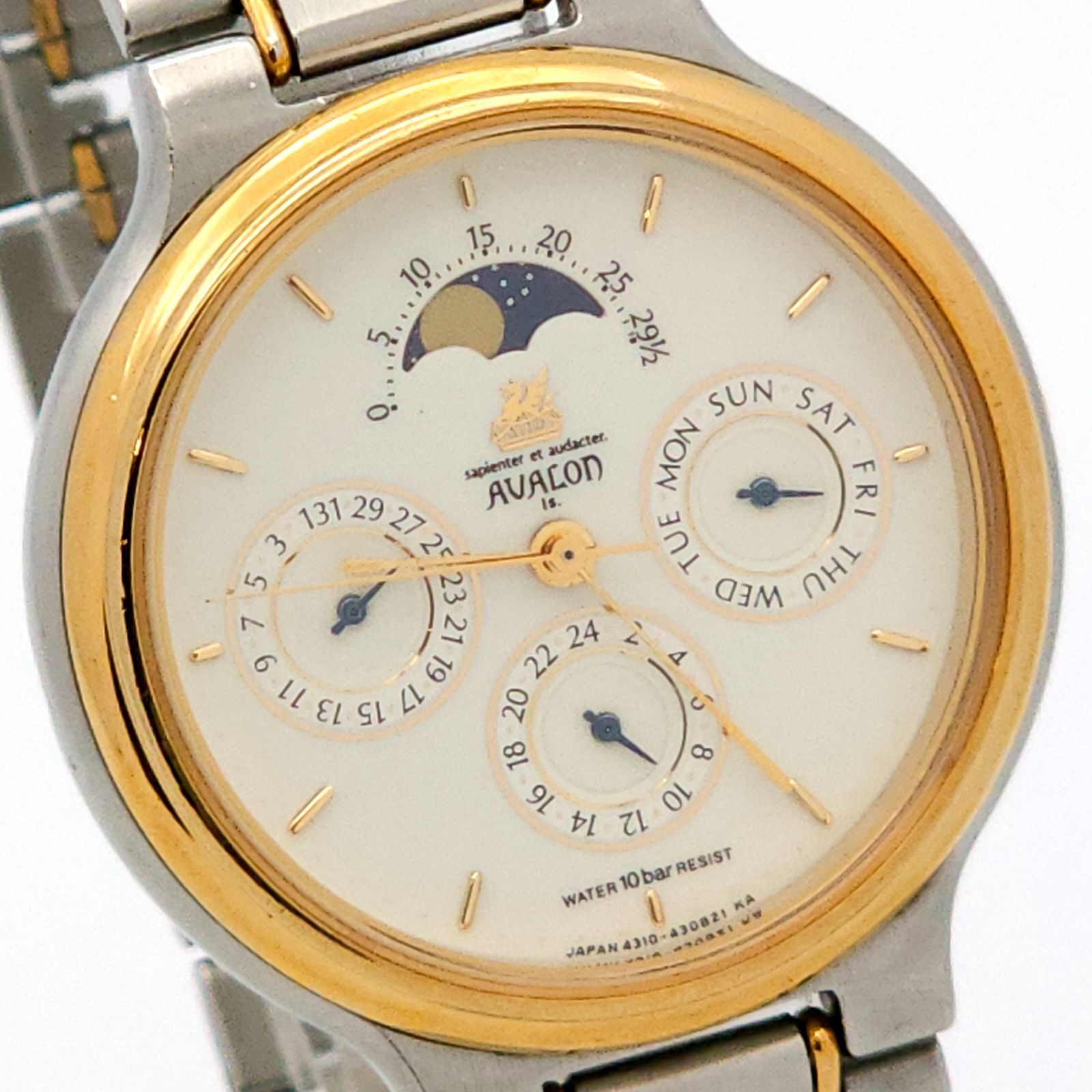 ★良品 CITIZEN シチズン アバロン ムーンフェイズ 4310-432444 QZ 動作品 コンビ