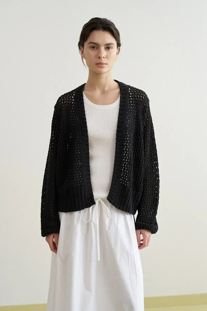 Verdana Eiro Cotton Cardigan (Charcoal)