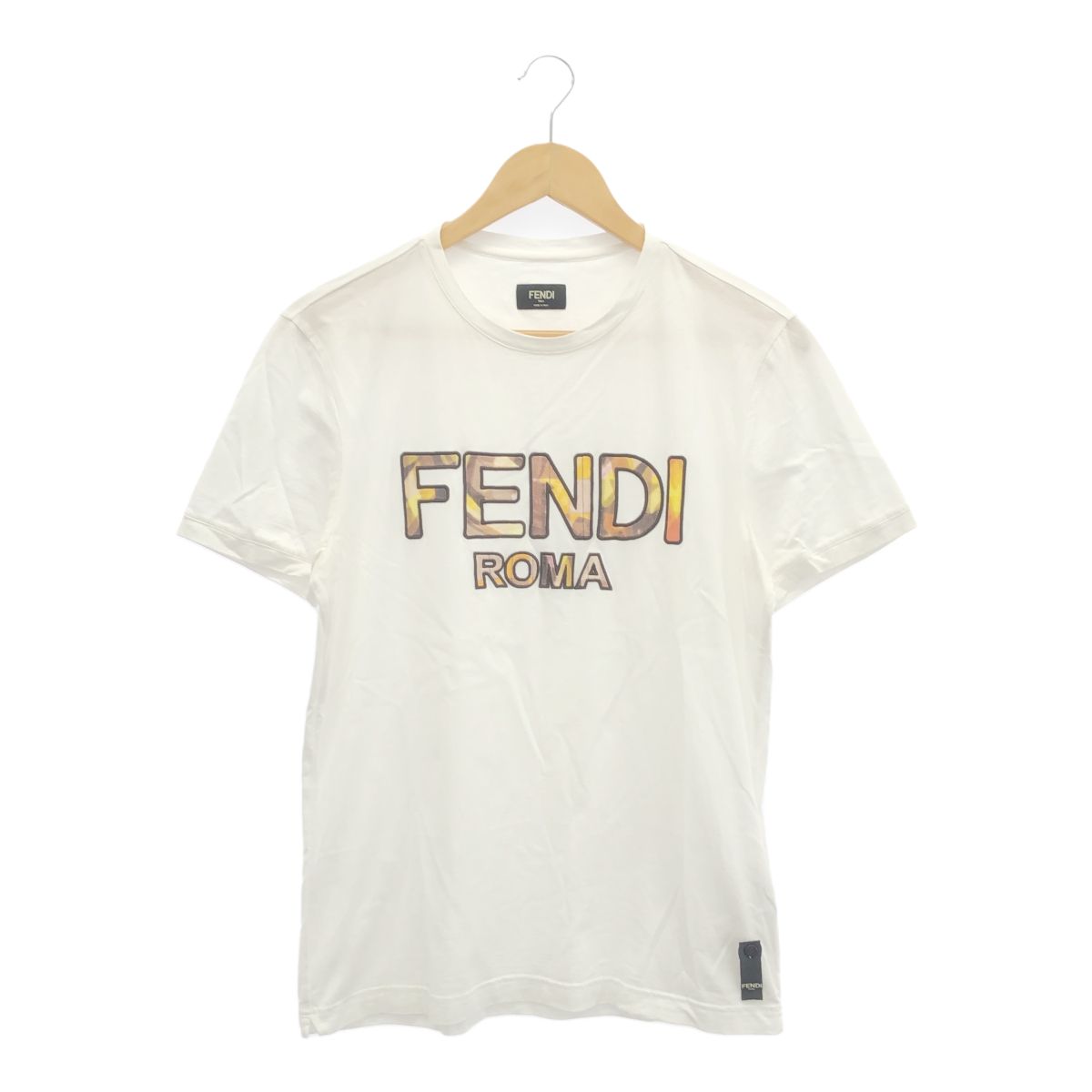 FENDI フェンディ 12CPF-19-3820 刺繍ロゴ Tシャツ Sサイズ ホワイト 