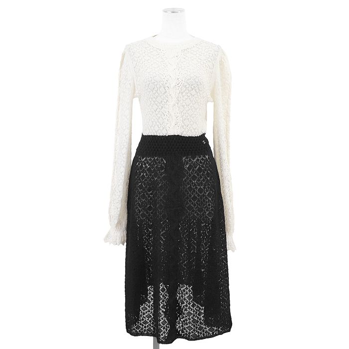 CHANEL ホワイトニットワンピース 極美品】CHANEL シャネル ニットワンピース サイズ 36 レディース