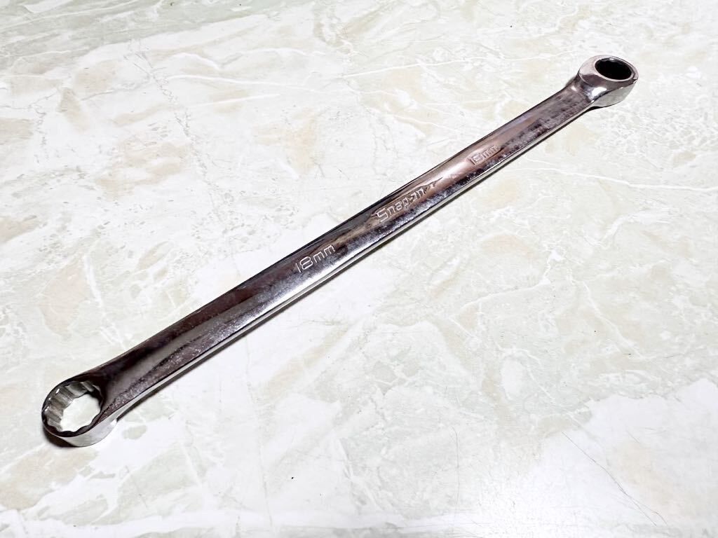 未使用 スナップオン Snap-on コンビネーション ラチェッティング ロング ストレート メガネ レンチ 18mm 12ポイント XDHRM18 ラチェット ハンド ツール 自動車 整備 工具