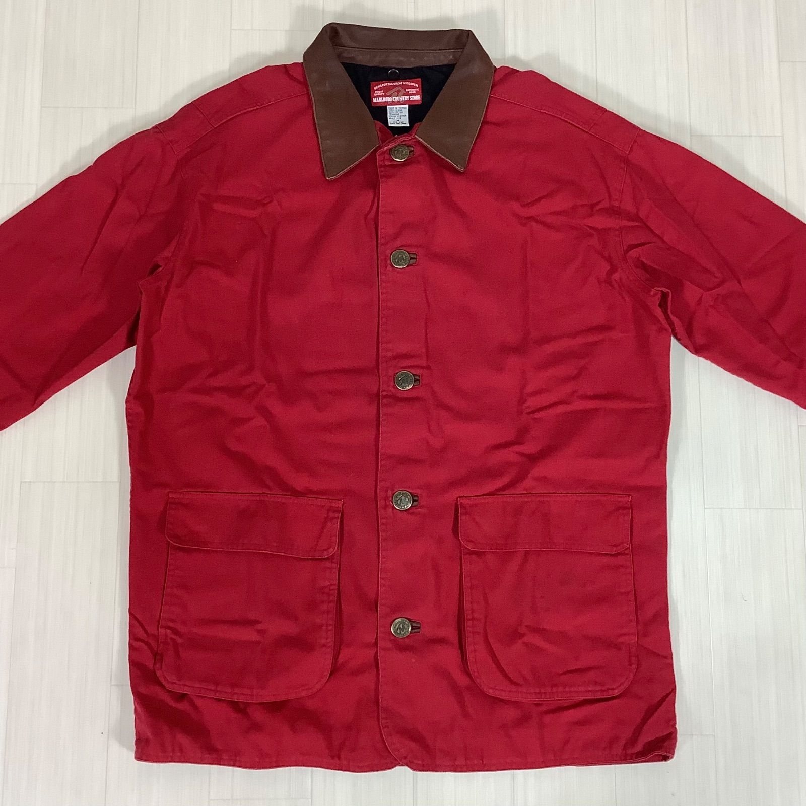 メンズ 90s マルボロ レザーカラー ハンティングジャケット XL