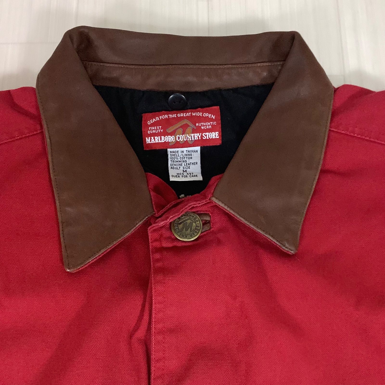 メンズ 90s マルボロ レザーカラー ハンティングジャケット XL