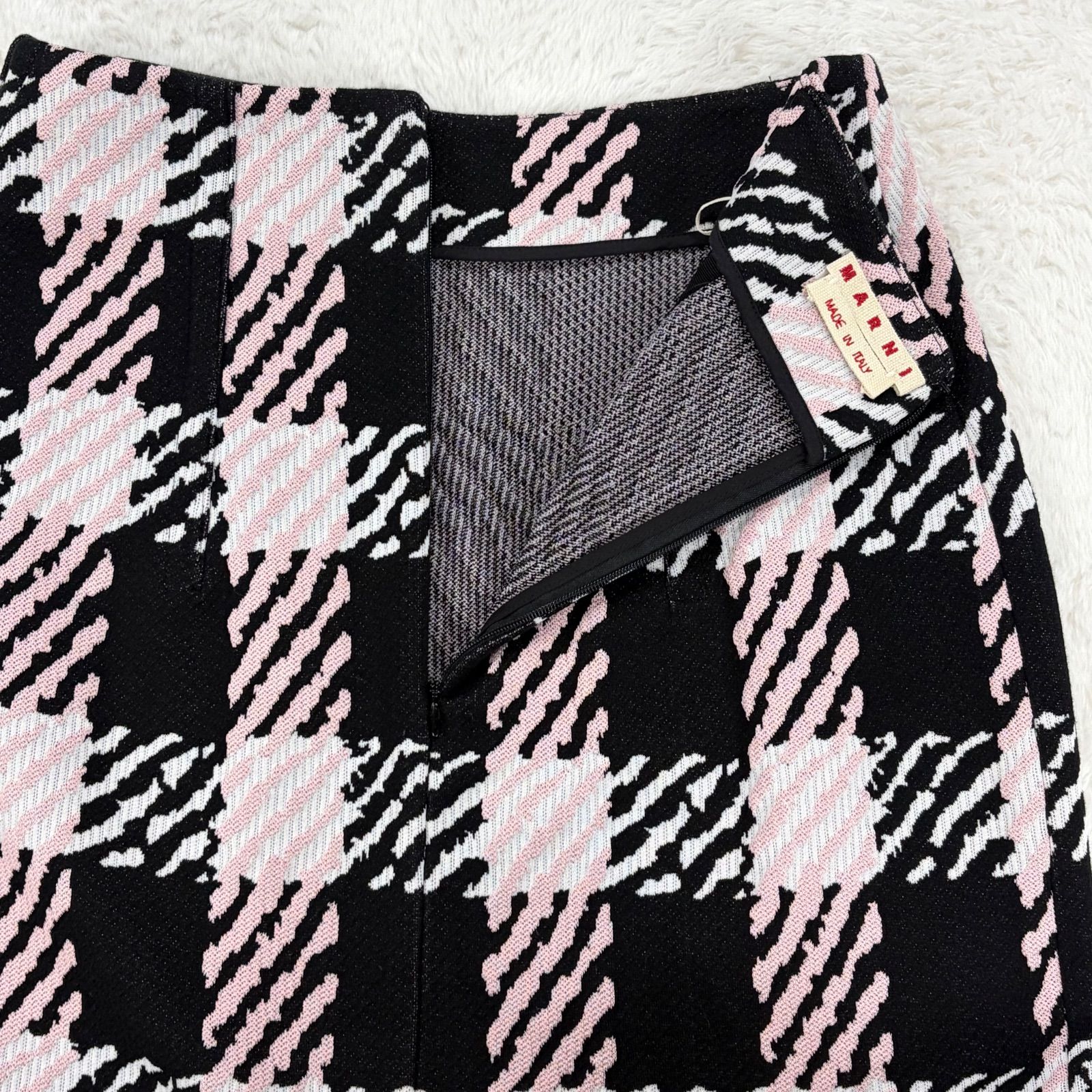 イタリア製 MARNI マルニ スカート プリーツ スリット チェック柄