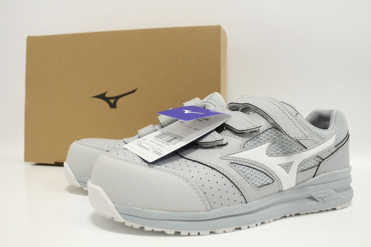 【新品未使用】Mizuno ミズノ ワークシューズ オールマイティ LS ll 22L 25cm 安全靴 グレー×ホワイト 6-Q203Y/1/080