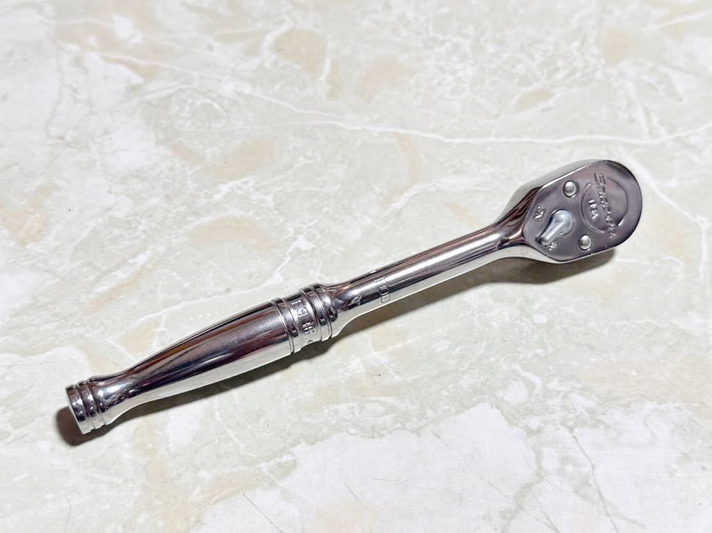 未使用 Snap-on スナップオン 3/8 スタンダード ラチェット ハンドル ソケット レンチ F936 FOD ハンド ツール 自動車 整備 工具