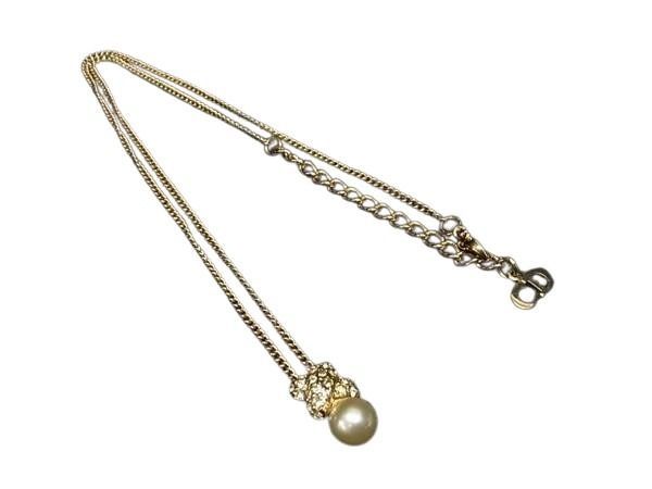 Christian Dior ディオール ネックレス ゴールド系 メタル ライン