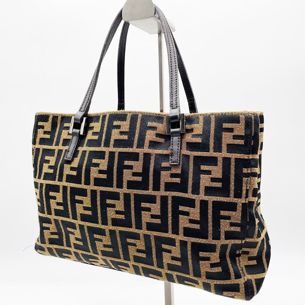 FENDI フェンディ トートバッグ ズッカ柄 FF ブラウン キャンバス ミニバッグ ハンドバッグ 総柄 ロゴ 肩掛け レディース 人気 定番 カジュアル おしゃれ 高級 ブランドバッグ