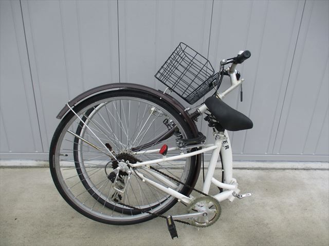 F234☆整備済み☆完成車発送☆中古折りたたみ自転車【26インチ 白茶