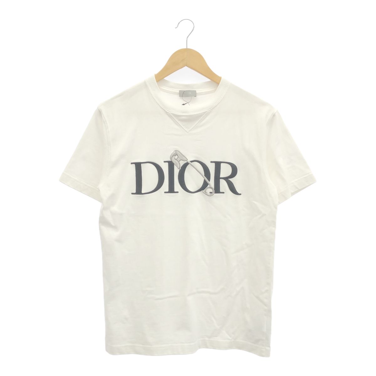 DIOR　JUDY　BLAME　ディオール　ジュディブレイム　20AW　043J625B0554　安全ピン　フロント刺繍ロゴ　半袖Tシャツ　XXSサイズ　別注モデル　ホワイト