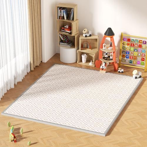プレイマット 赤ちゃん 折りたたみ 200×180×2cm 厚手 安全検査済み ベビーマット 防水 防音 ベビープレイマット 滑り止め おしゃれ ベビー 出産祝い 一枚入り (200×180×2cm, ひし形)ry 3f186a4b
