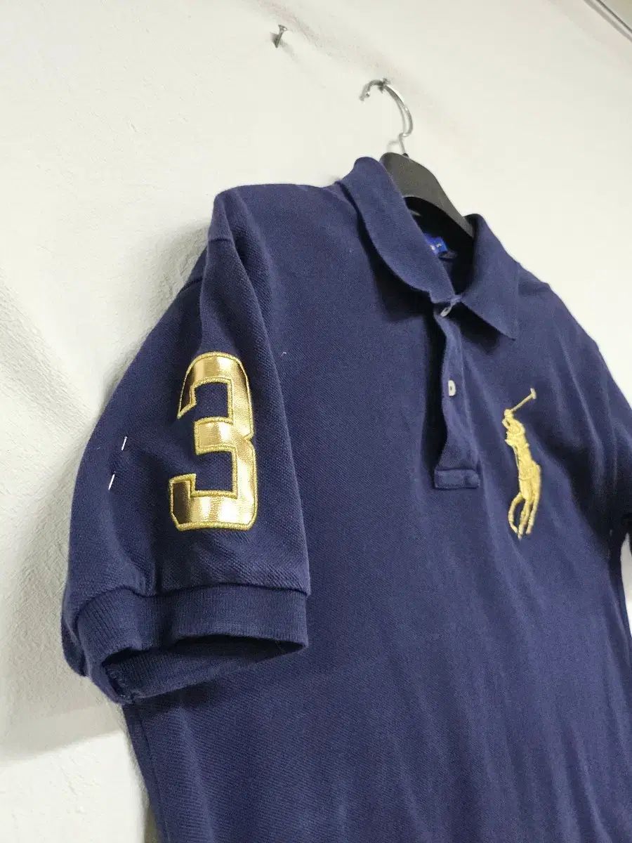 ポロ ラルフローレン メンズ ネイビー ビックポニー カラーTシャツ S