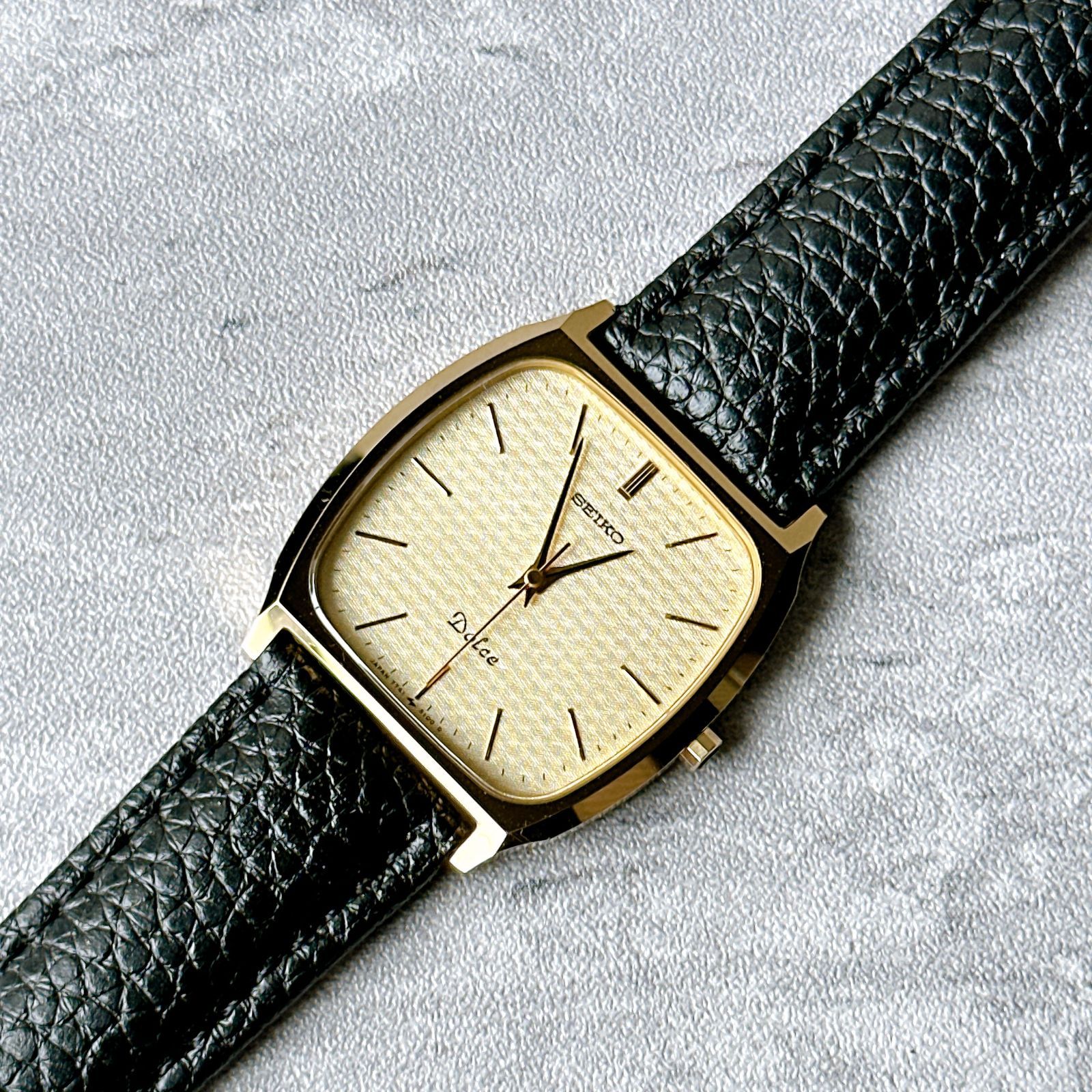 SEIKO Dolce セイコードルチェ 7741-5100 ゴールド スクエアケース 薄型 ドレスウォッチ ヴィンテージ クォーツ メンズ レディース 腕時計 18,200円